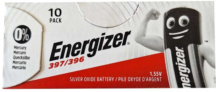 Energizer 397/396 baterijų dešimties vienetų pakuotė