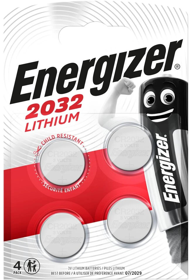 Monetų Elementų Baterija - Energizer CR2032 3 V 4 Vnt.