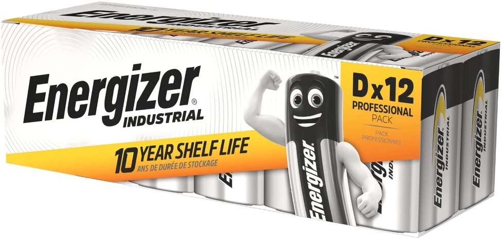 Šarminės baterijos - Energizer Industrial LR20 12 vnt. 1,5 V 61,5 mm x 34,2 mm