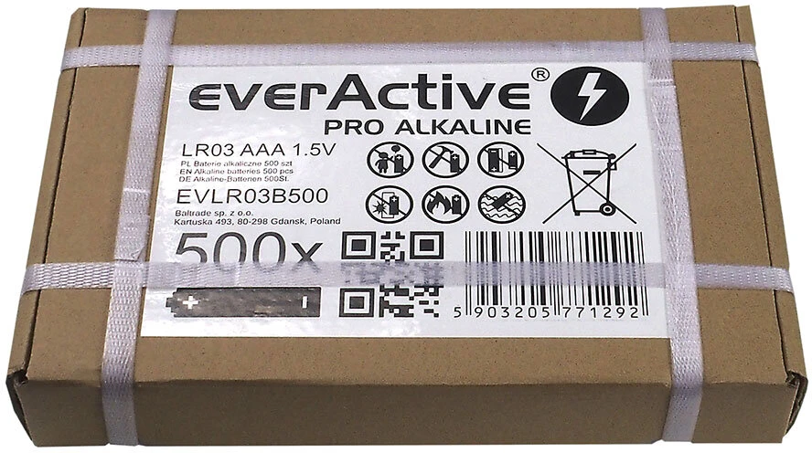 Baterija - everActive Pro Alkaline LR03, 500 vnt.