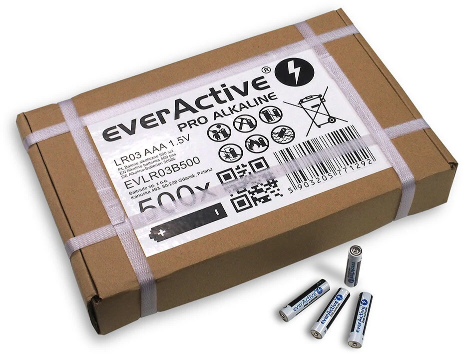 Baterija - everActive Pro Alkaline LR03, 500 vnt.