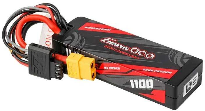 Lipo Gens ace G-Tech 1100mAh 11.1V 3S1P 60C GRP-76 kietojo korpuso baterija su XT60 kištuku