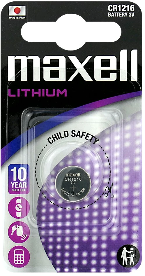 Baterija - Maxell CR1216 3V 25mAh Monetos Elementas