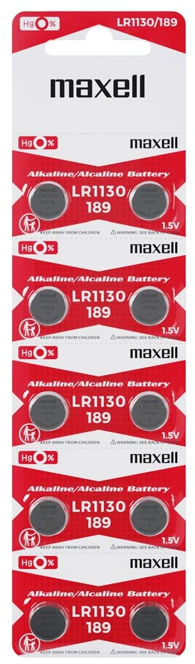 Baterija - Maxell G10 Alkaline 1.5V LR1130 10Vnt