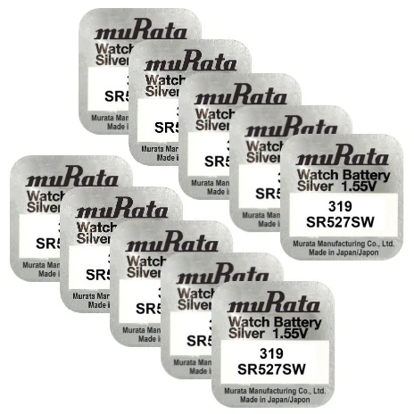 Baterija - Murata 319 SR527SW Sidabro Oksidas 1.55V 2.7mm x 5.8mm 10 vnt.