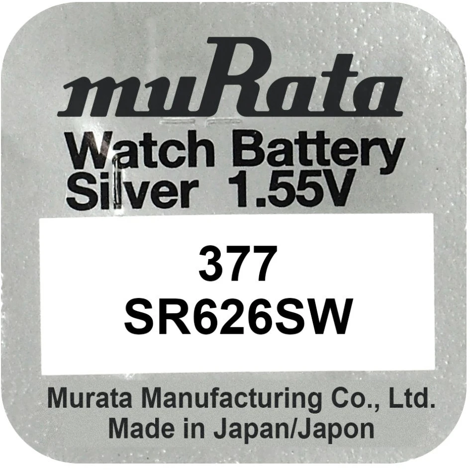 Murata Manufacturing Co Baterija – Murata SR626SW Sidabro Oksido Laikrodžio Baterija, 1 vnt.