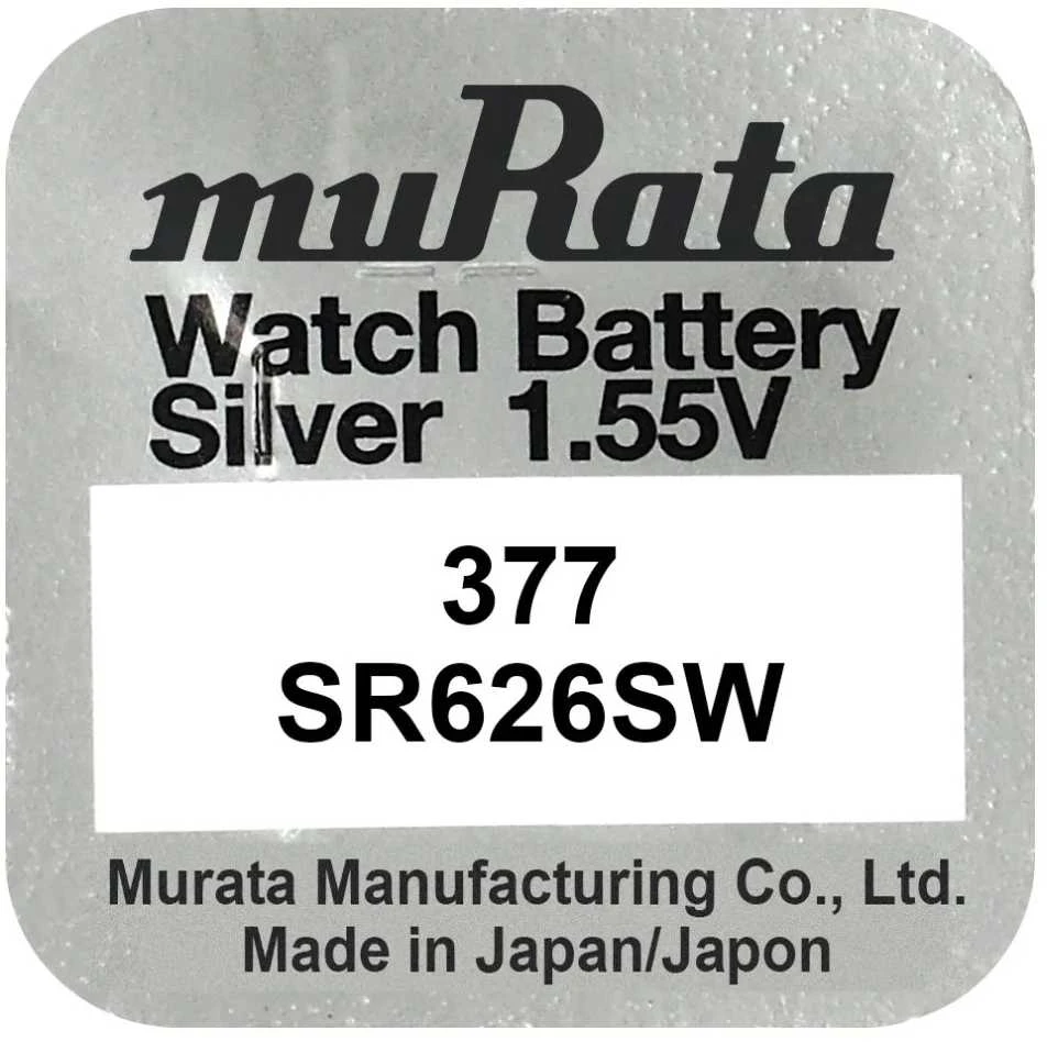 Murata Manufacturing Co Baterija – Murata SR626SW Sidabro Oksido Laikrodžio Baterija, 1 vnt.
