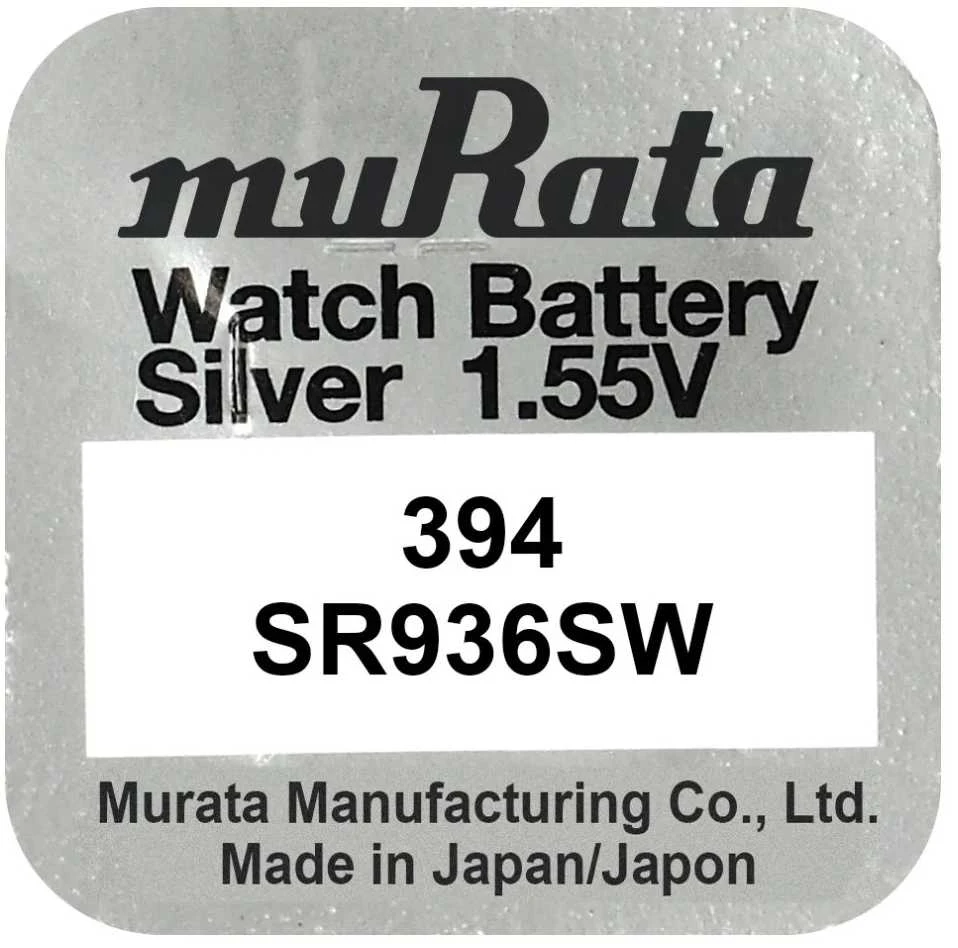 Murata 394 SR936SW baterijos pakuotės žymėjimas