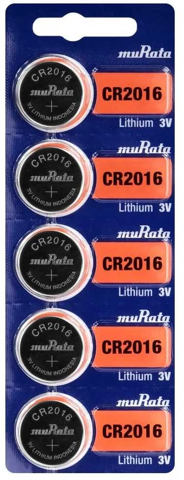 Murata CR2016 baterijos 5 vnt. pakuotė