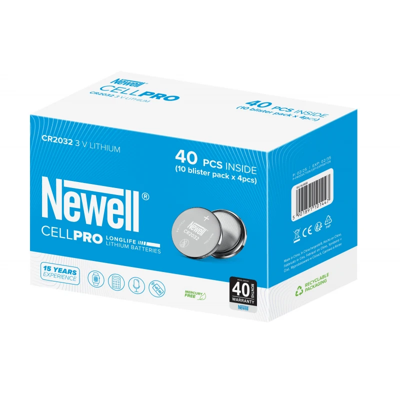 Baterija - Newell CR2032 Ličio Baterija 40 vnt 3V
