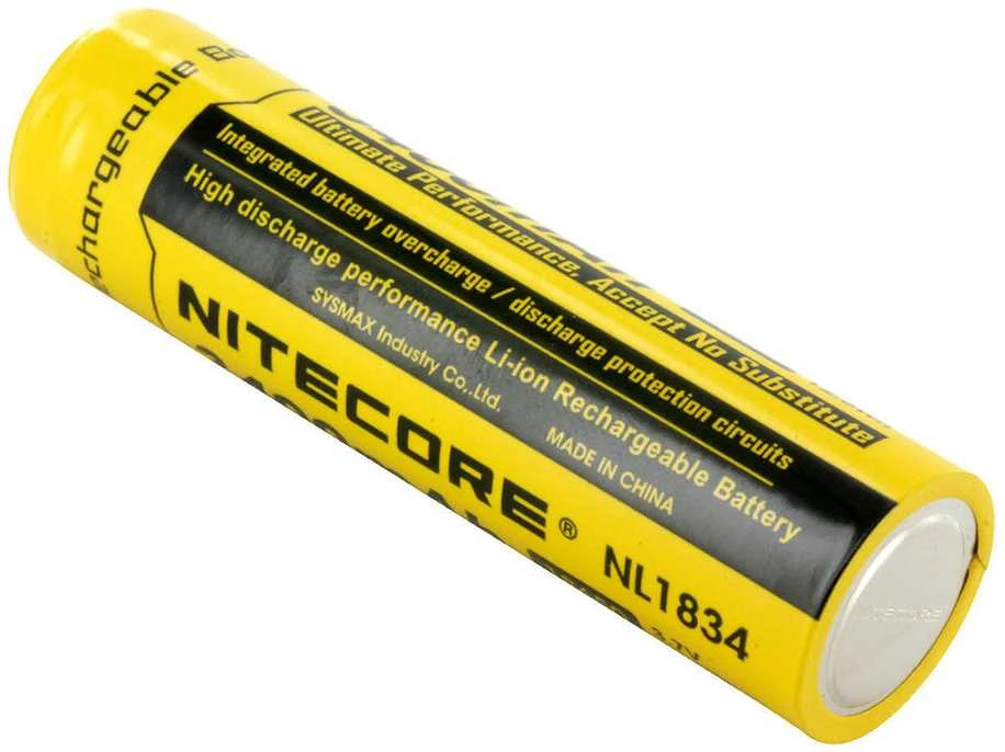 Nitecore NL1834 įkraunama 3400mAh baterija iš šono