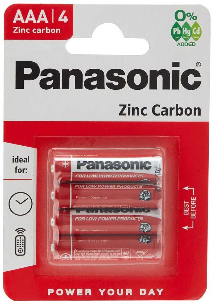 Baterija - Panasonic AAA Cinko Anglies 1.5V 4-vnt.