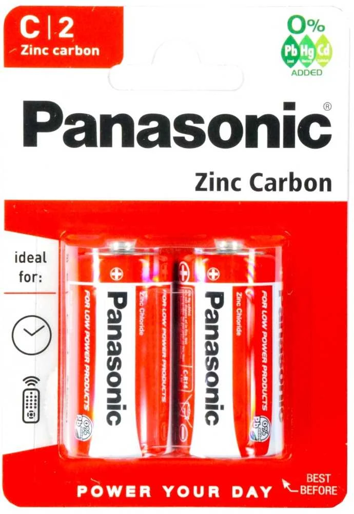 Baterija - Panasonic C Cinko Anglies 1.5V 47g 2-vnt.