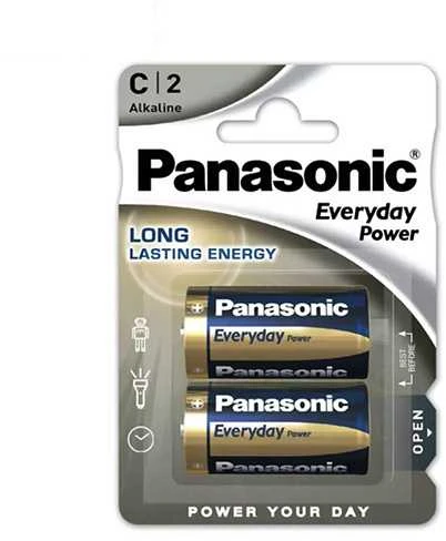 Panasonic C dydžio baterijos, 2 vnt. pakuotė