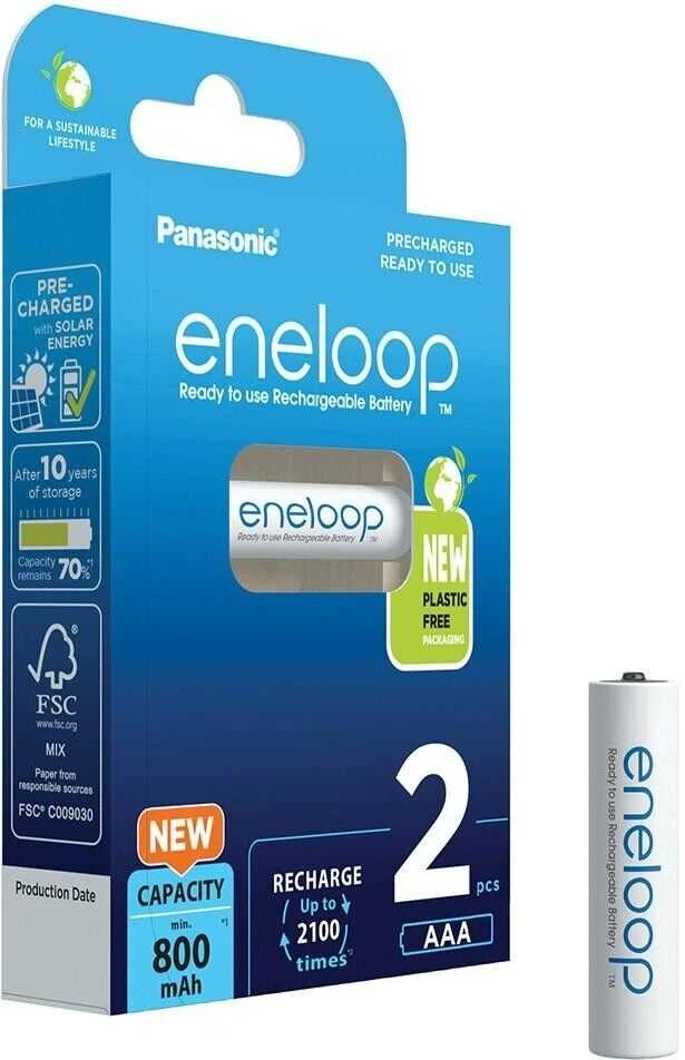 Panasonic Eneloop AAA 800 mAh baterijų pakuotė