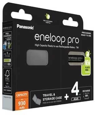 Panasonic Eneloop Pro AAA baterijų pakuotė su dėklu