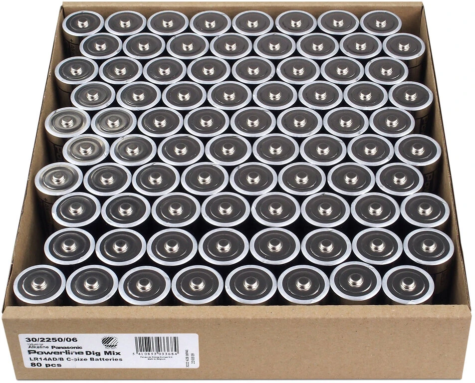 Baterija - Panasonic LR14 Alkaline 1.5V Industrial 80-Pack Juoda