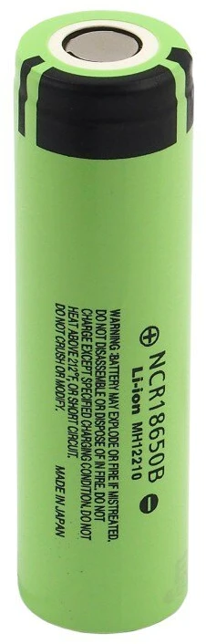Baterija - Panasonic NCR18650B 3350mAh 3.6V Li-Ion Įkraunamos Baterijos Juoda