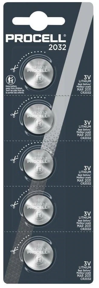Duracell Baterija - Procell CR2032 3V Ličio Baterijų Rinkinys 5 vnt.