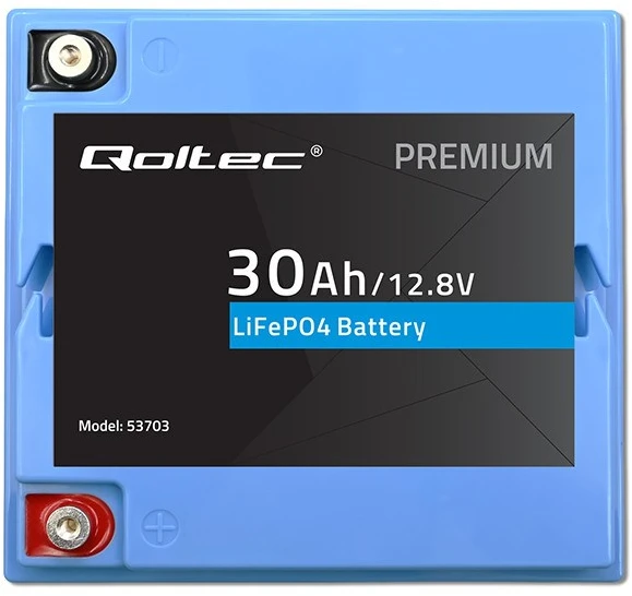 QOLTEC 53703 LiFePO4 ličio geležies fosfato baterija / 12.8V / 30Ah / 384Wh / BMS