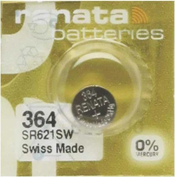 Renata 364 SR621SW baterija pakuotės fragmentas
