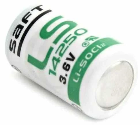 Saft LS14250 3.6V ličio baterija su žaliais žymenimis