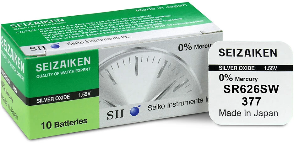 Baterija – Seiko 377 (SR626SW) Sidabro Oksido Laikrodžio Baterija, 1 vnt.