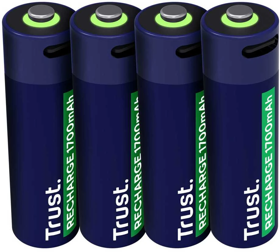 Baterija - Trust 25631 Įkraunama AA 1700 mAh 800 Ciklų 4-Paketas