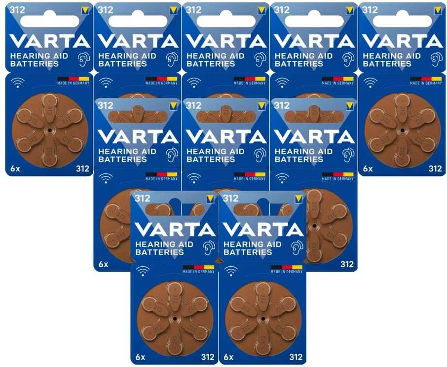Elementai klausos aparatams Varta 312