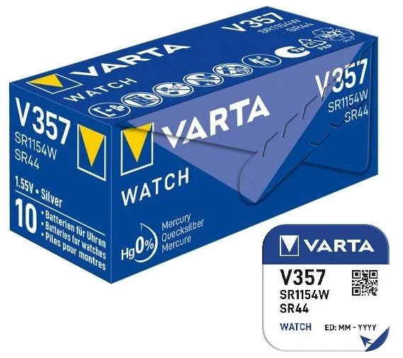 Baterija - Varta 357 SR44 1.55V sidabro oksidas 10 pakuotė