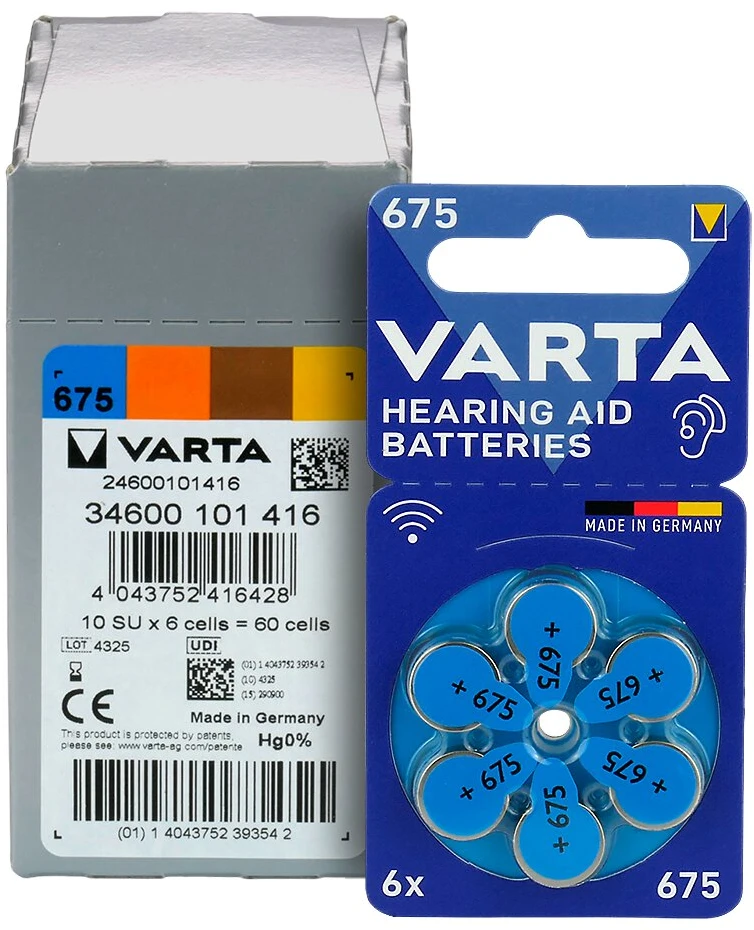 Baterija - VARTA 675 PR44 1.45V baterija, 6 vnt.