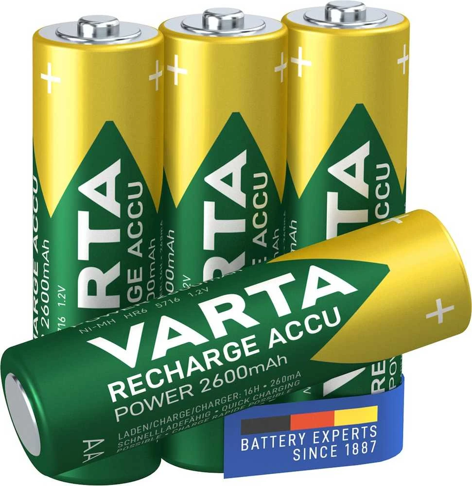 Baterijos - Varta AA R2U 2600 mAh įkraunamos baterijos, 4 vnt.