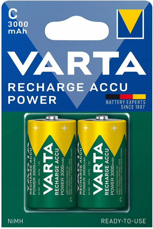 Baterija - VARTA R14 AKU 3000 mAh Ni-MH Įkraunama