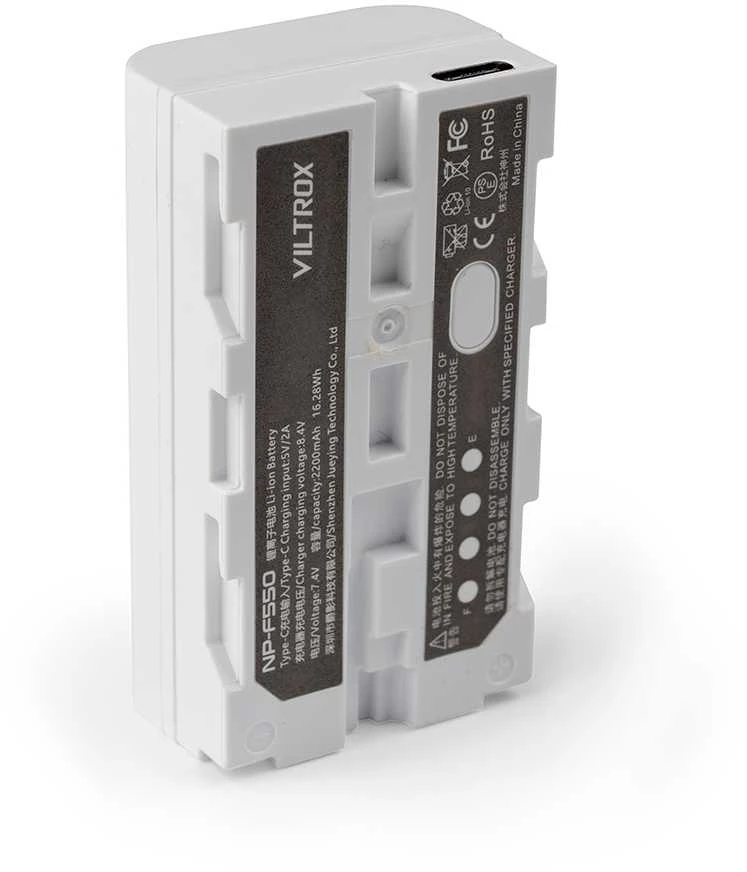 Baterija - Viltrox NP F550 2200mAh USB C Įkrovimas