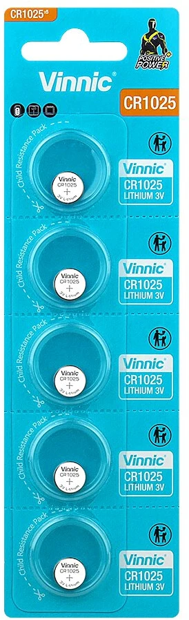 Baterija - Vinnic CR1025 5 vnt. 3 V Ličio Baterijos