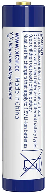Baterija - XTAR R03/AAA 1.5V 1000mAh Li-ion Įkraunama, 4 vnt.