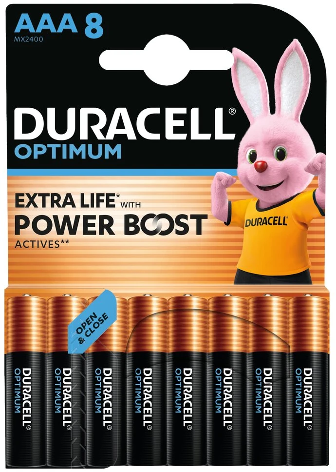 Baterijos - Duracell Optimum LR03 AAA 8 Vnt.