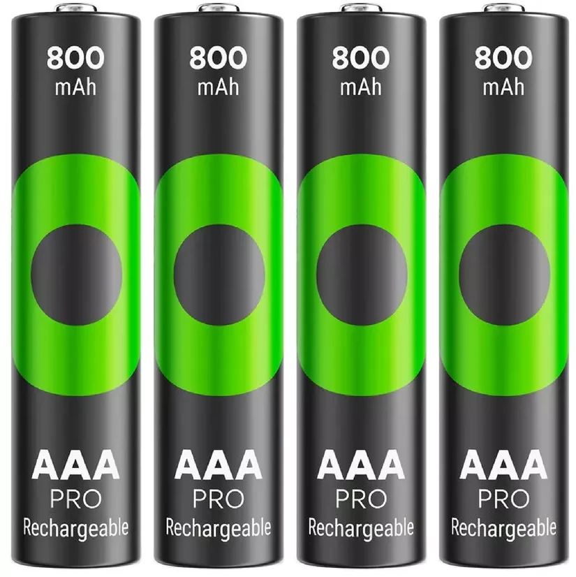 GP 800 mAh AAA įkraunamos baterijos, keturi vienetai