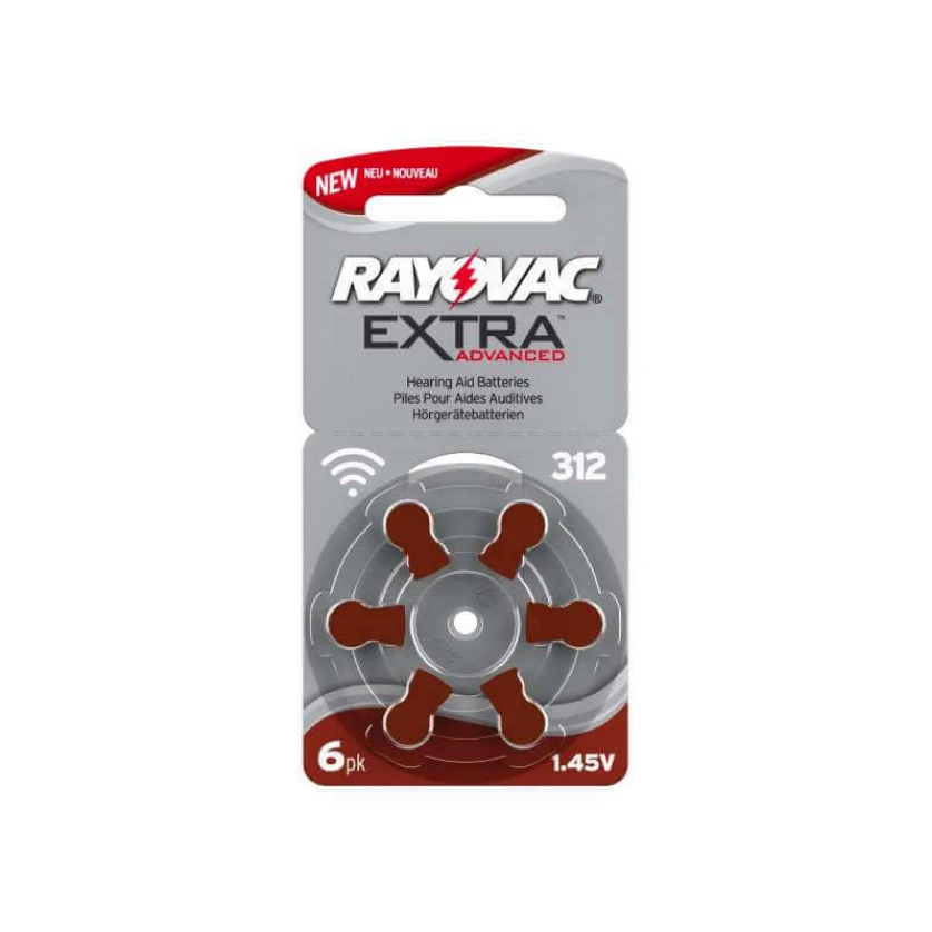 Elementai Klausos Aparatui Rayovac Extra Advance 312 PR41 6vnt
