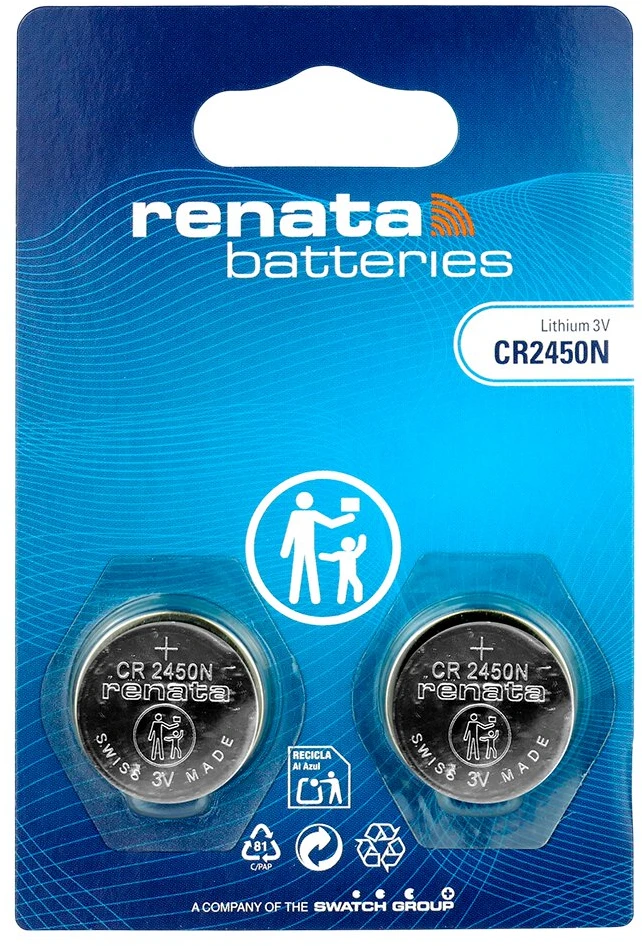 Baterija - Renata CR2450N 3V 540mAh Ličio Mygtukinis Elementas