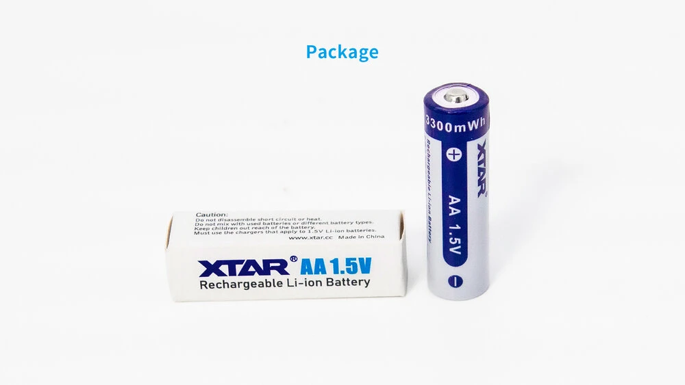 Baterijos – XTAR R6/AA 1,5 V 2 000 mAh įkraunamos ličio jonų baterijos, 4 vnt.