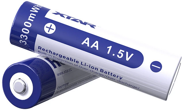 Baterijos – XTAR R6/AA 1,5 V 2 000 mAh įkraunamos ličio jonų baterijos, 4 vnt.