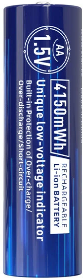 Baterijos – XTAR R6/AA 1,5 V 2500 mAh Įkraunamos Ličio Jonų Baterijos, 4 vnt.