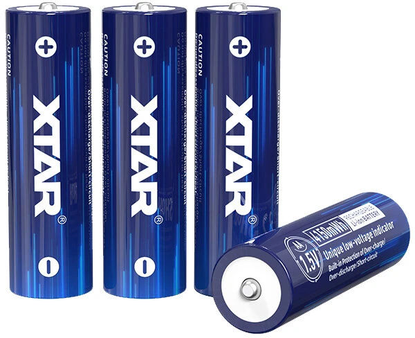 Baterijos – XTAR R6/AA 1,5 V 2500 mAh Įkraunamos Ličio Jonų Baterijos, 4 vnt.