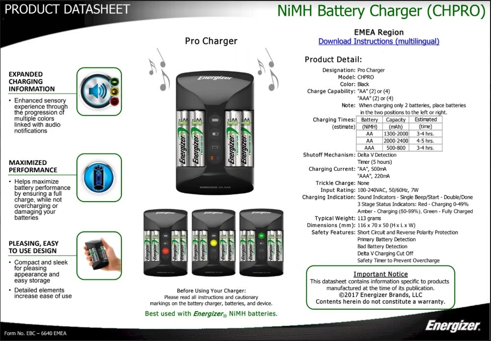 ENERGIZER Pro pakrovėjas 4X2000 mAhs
