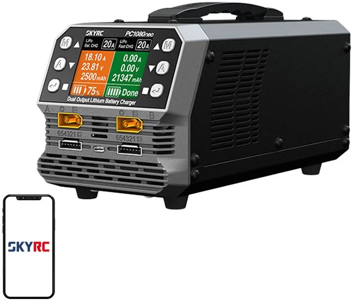 „SkyRC PC1080neo“ dviejų kanalų ličio baterijų įkroviklis