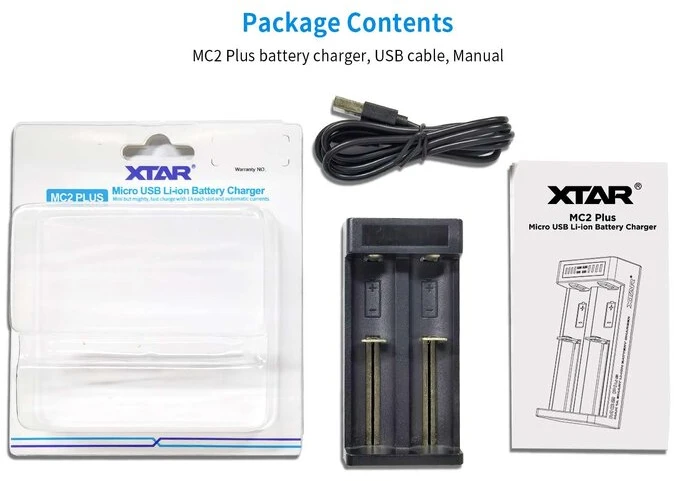 Baterijų Įkroviklis – XTAR MC2+ Įkroviklis su USB-C