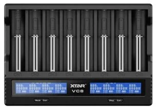 Baterijų Įkroviklis - XTAR VC8 Išmanusis Įkroviklis 1-8 Li-ion/Ni-MH Elementams USB-C
