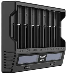 Baterijų Įkroviklis - XTAR VC8 Išmanusis Įkroviklis 1-8 Li-ion/Ni-MH Elementams USB-C
