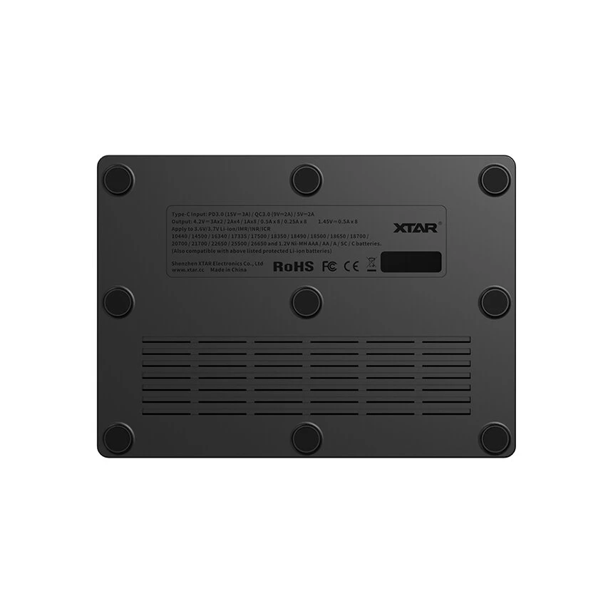 Xtar universalus 8 x Li-ion ir Ni-MH akumuliatorių įkroviklis su LCD ekranu VC8S